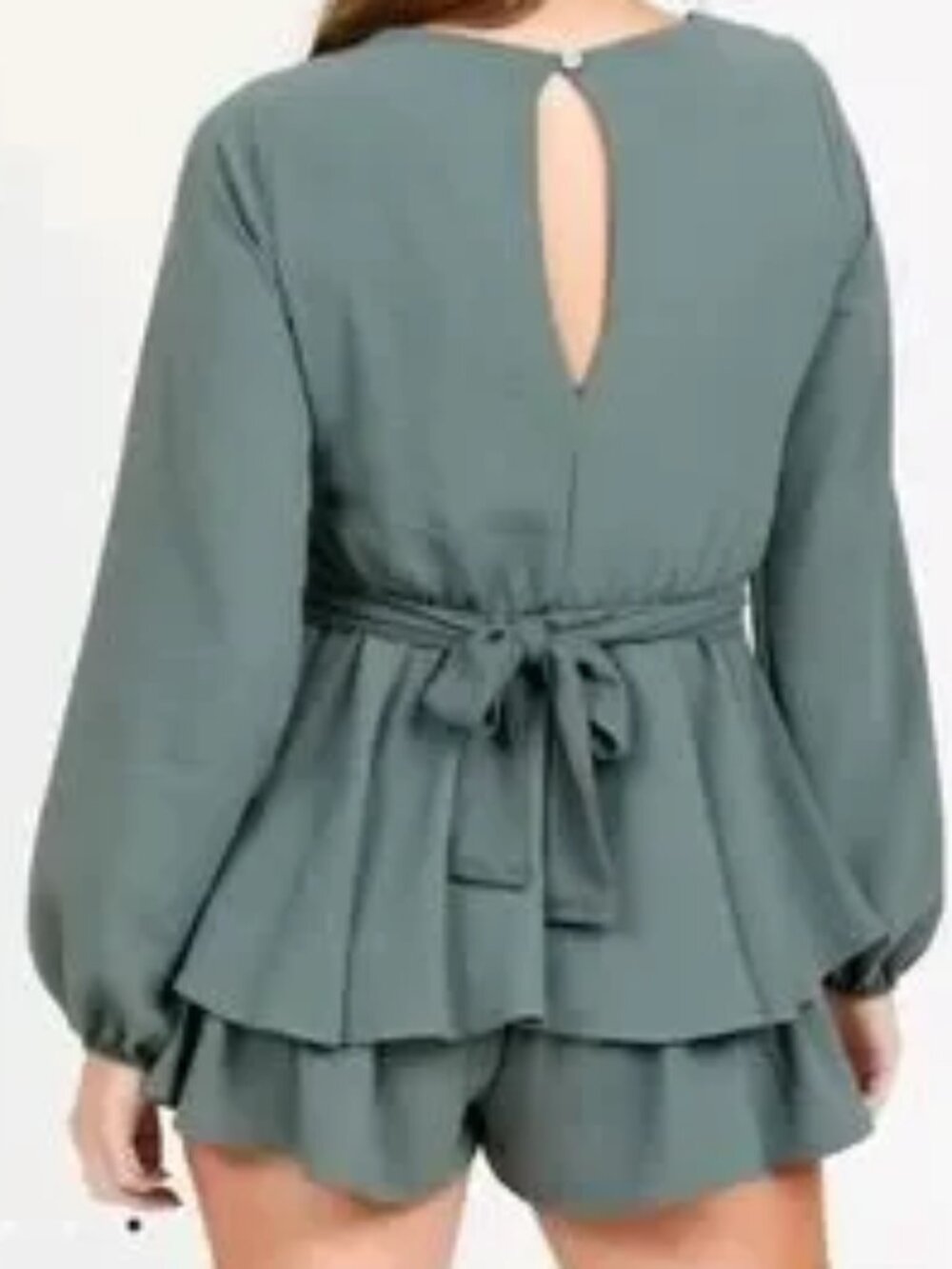 Romper Altar'd State Allistair - Sage Green - Tiered Skort Wrap Bodice - Size M